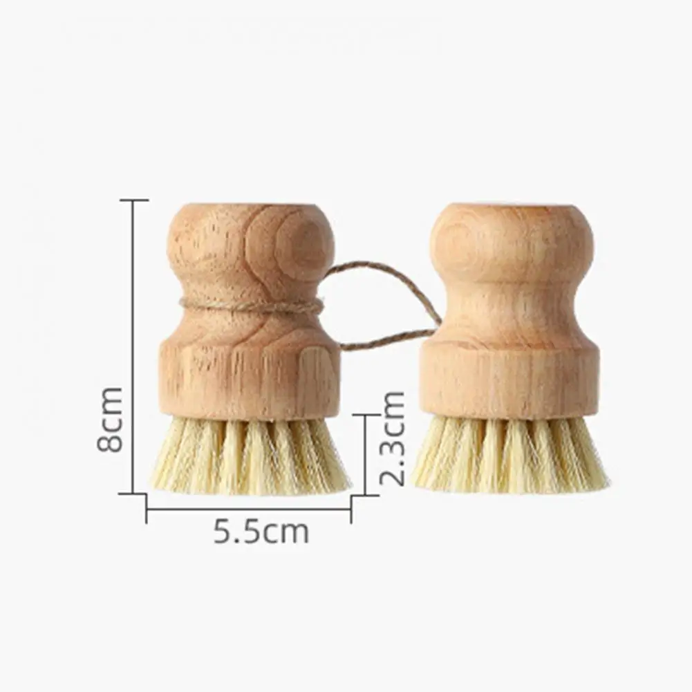 Kitchen dish brush Wooden handle and sisal coconut Multifunctional cleaning tools kitchen scrubbing brush Bamboo Dish Scrub