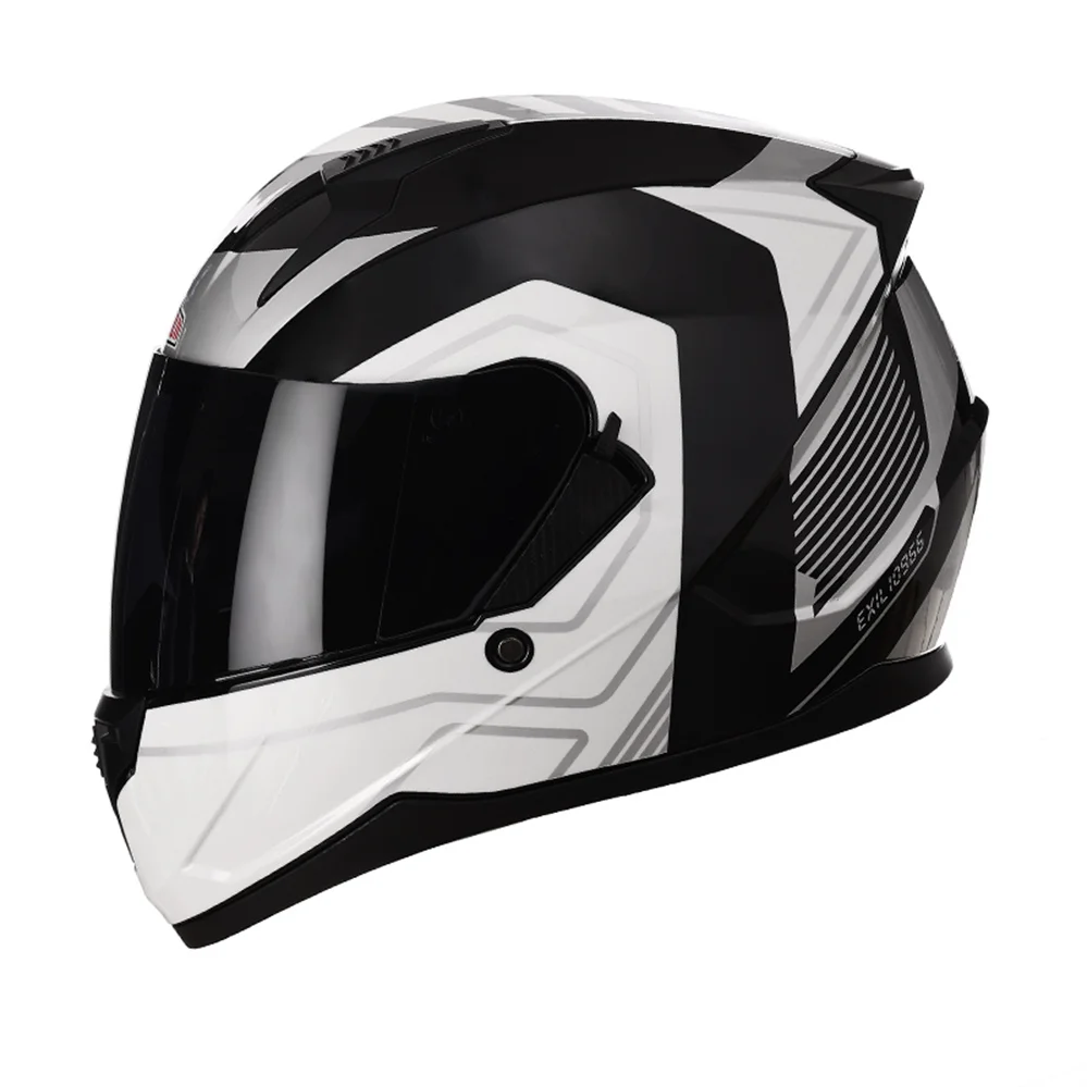 Casque de moto intégral à double lentille pour homme et femme, casque de moto, ECE DOT approuvé, protection de vélo, original, 4 saisons