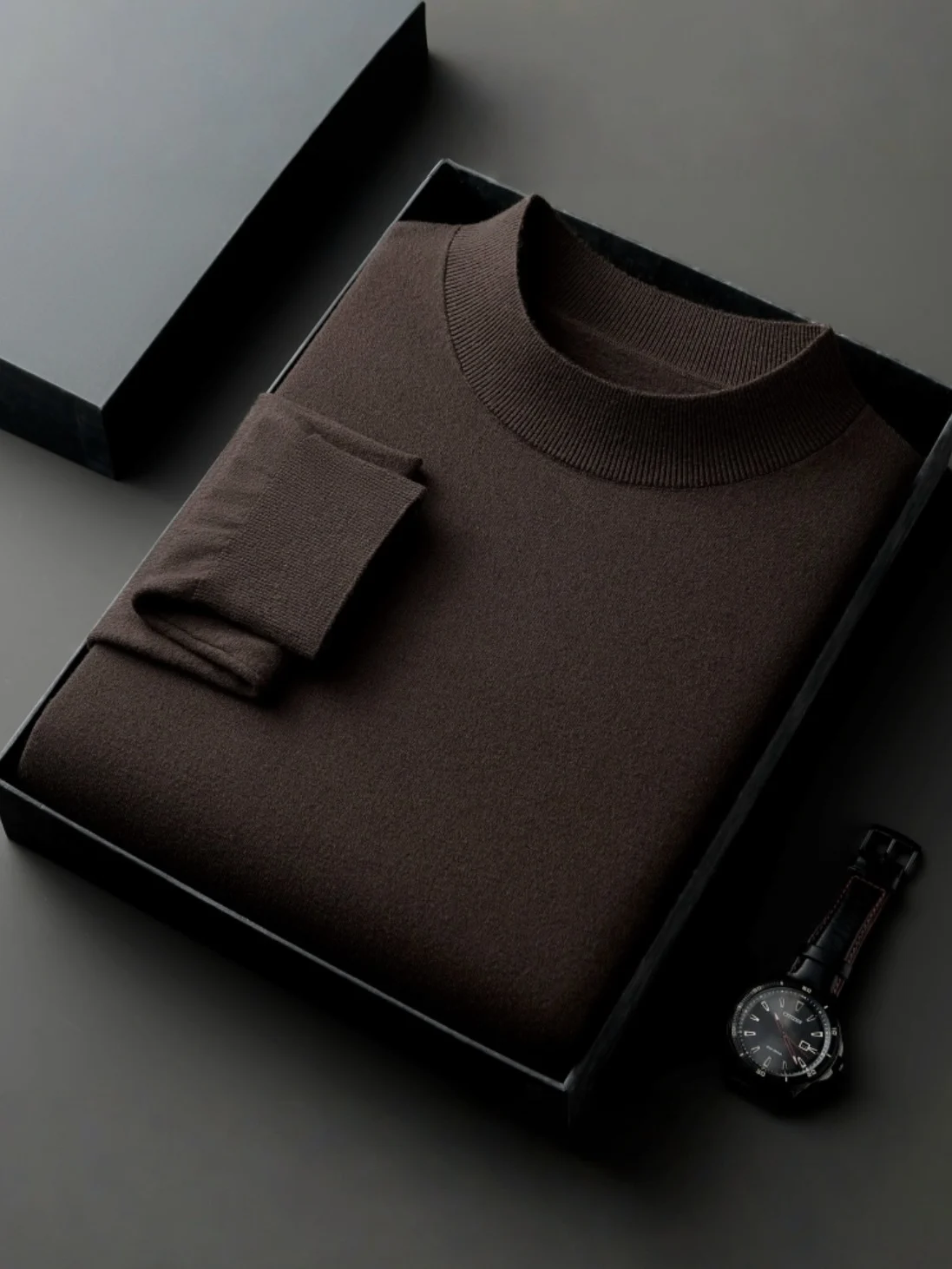 

Pierre Cardin Men's Knitted Wool Sweater f High Collar Long Sve Autumn Winter New Sle Casual Loose Fit Soft Waed