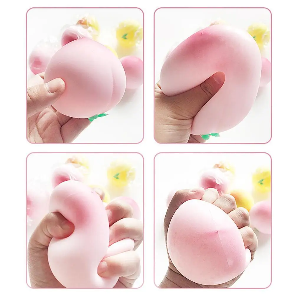 Juicy Peach Soft Decompression Squeeze Release Ball Decompression Toy Simulation Peach Silicone Toy Handmade Gift Fidget Toy