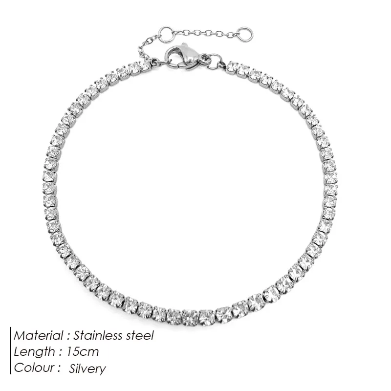 European and American Fashion Niche Single Row Drill Bracelet Round Zircon Tennis Bracelet Bracelet Hand Jewelry image 6