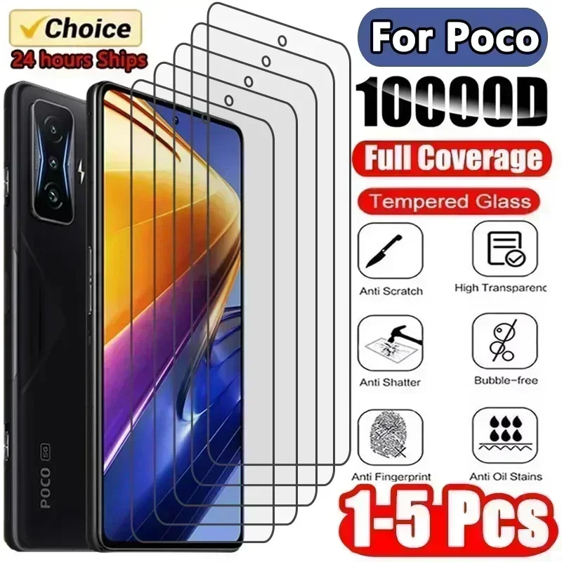 

1-5 шт. Защитное стекло для Poco X3 Pro X3 NFC M5S M5 Защитная пленка для экрана Xiaomi Poco F3 F4 GT F2 Pro M3 M4 X4 Pro 5G Glass
