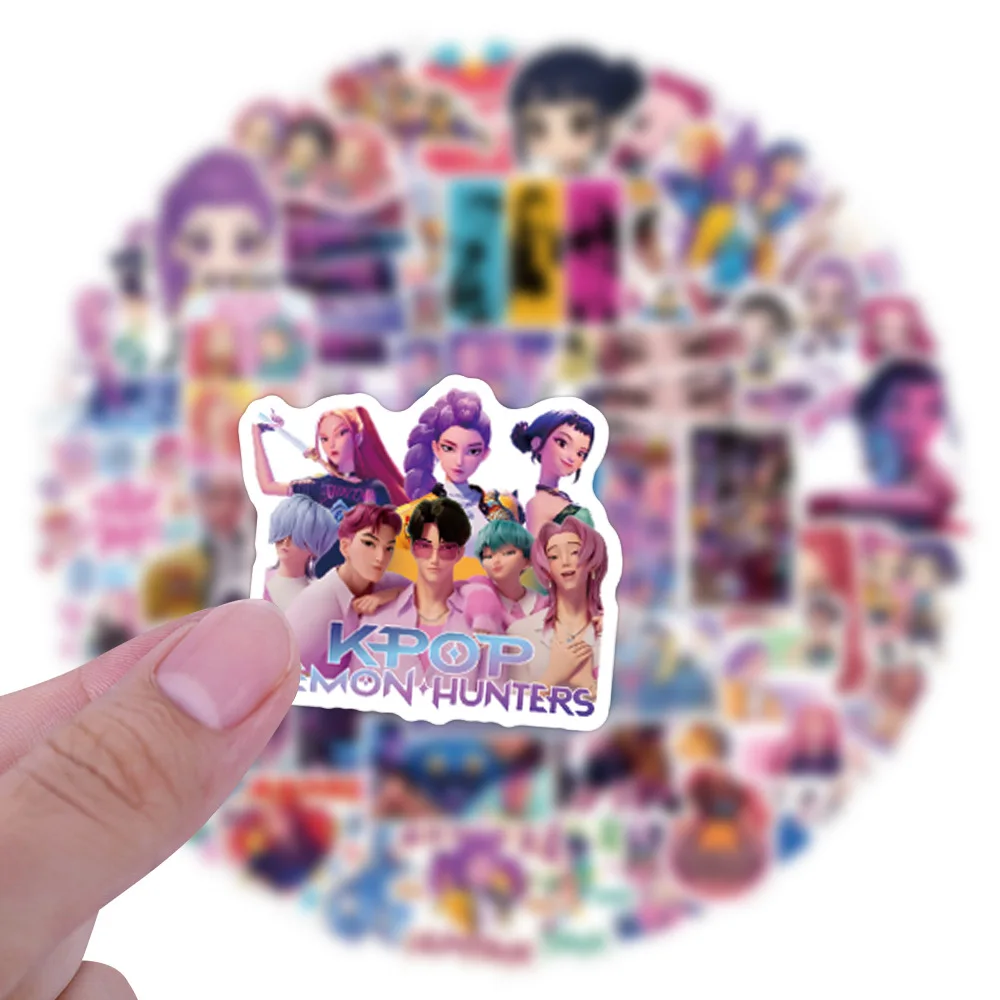 Anime Kpop Demon Hunters Stickers 55/110pcs Cartoon Sticker Huntrix Decoratieve Stickers voor Scrapbook Esthetische Notebook Geschenken