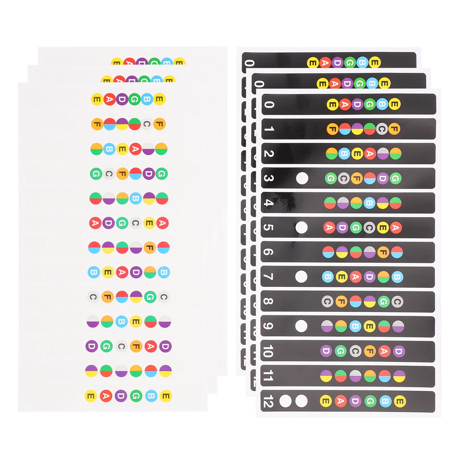 

6 pcs Guitar Fretboard Stickers Pvc Waterproof Easy Remove Fingerboard Scale Note Map For Beginners Learning Tool Instrument