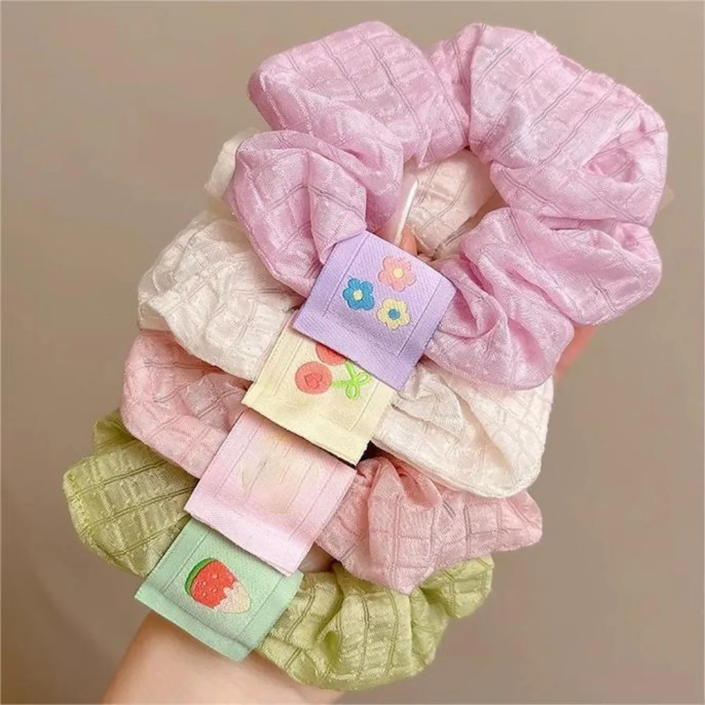 

Soft Large Korean Label Hair Loop Candy Color High Elastic Ponytail Strap Curly Ruffle Large Intestine Headband Flower Headwear