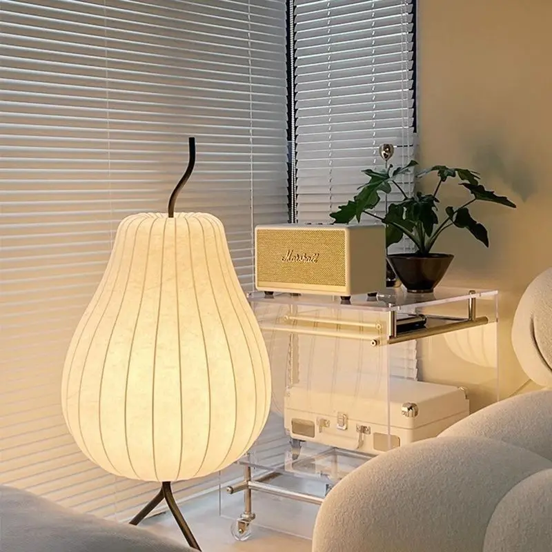 Cream wind pear silk floor lamp