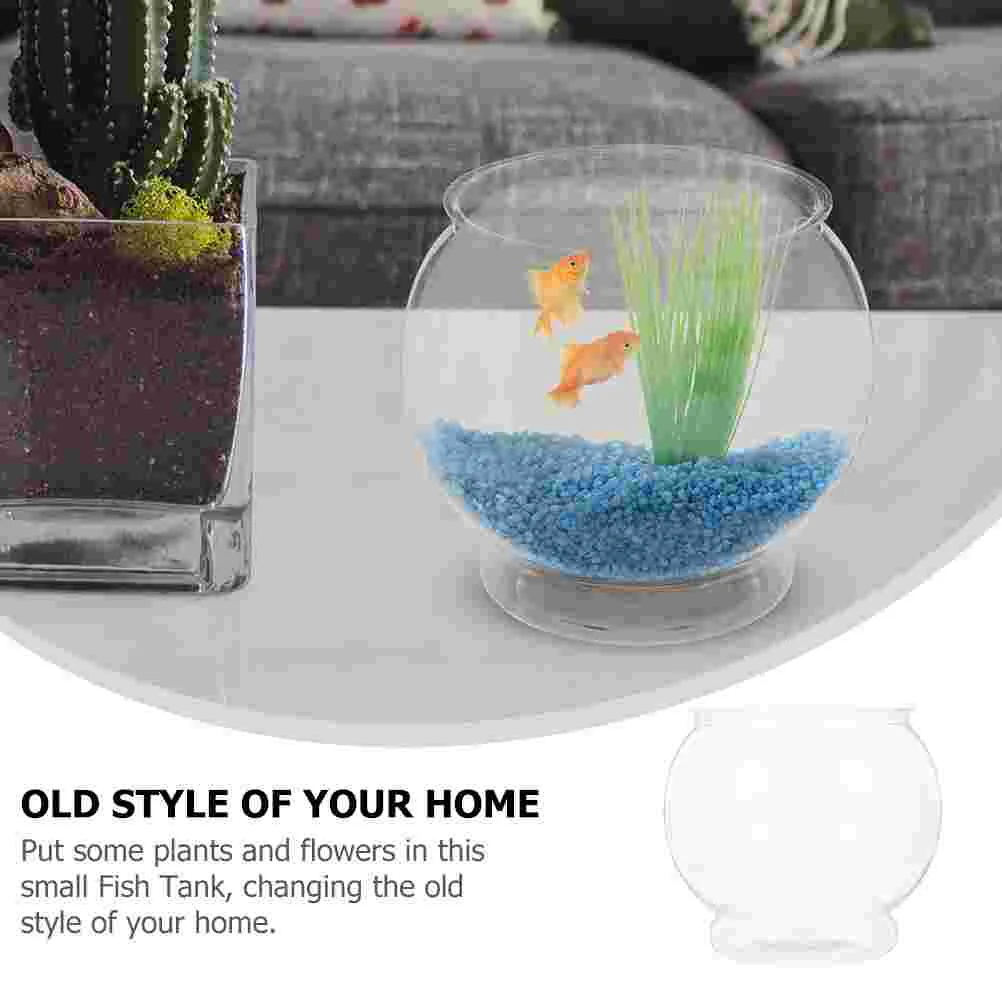 Fish Tank Transparent Aquarium Micro Landscape Bottle Vase Bowl for Goldfish Living Round