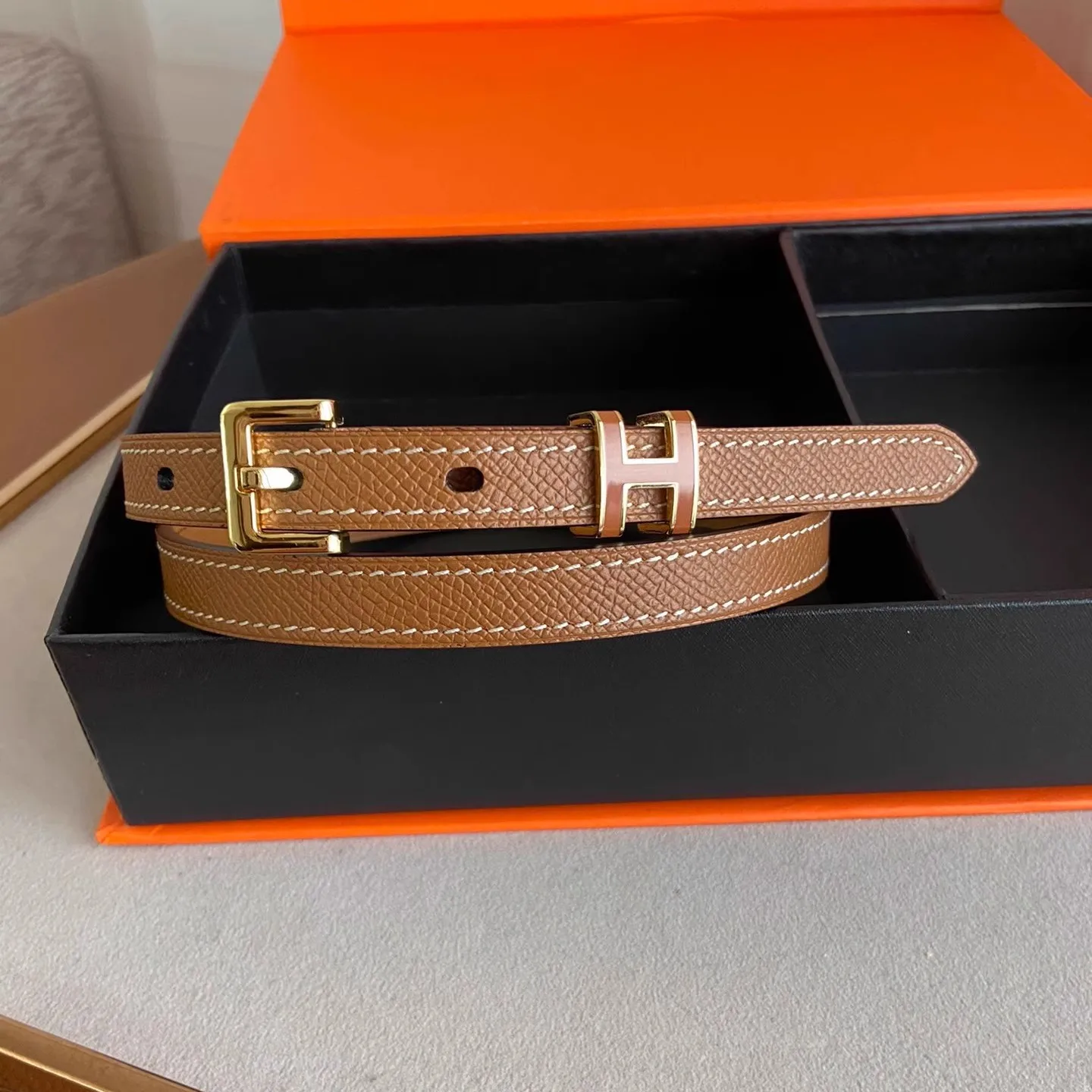 1.5cm Vintage EP Cow Leather Belt, Women Slim Waist Belt, Classic Casual Decorative Waist Strap