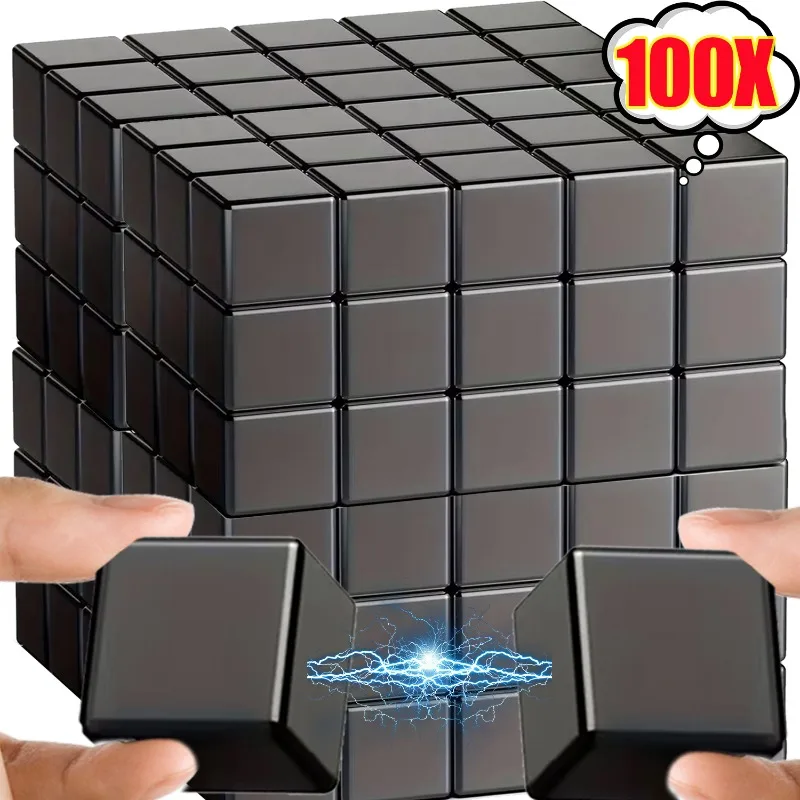 10/100pcs Black Square Strong Magnets Mini Rubidium Refrigerator Magnetic Stickers Home Office Whiteboard DIY Crafts Cube Magnet