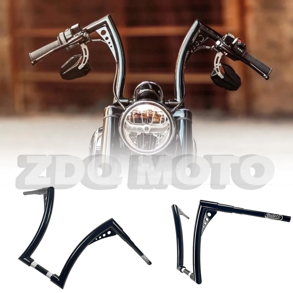 ZDQ Premium Motorcycle king ape hanger handlebars to 1 inch bar For BMW R18 Steering Wheel 7/8