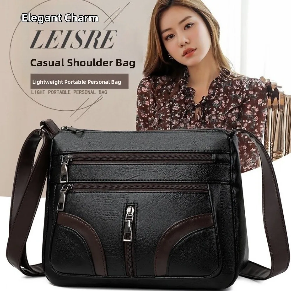 

Элегантная женская сумка через плечо из искусственной кожи большой емкости, водонепроницаемая сумка через плечо из искусственной кожи, винтажная минималистичная сумка-мессенджер для улицы