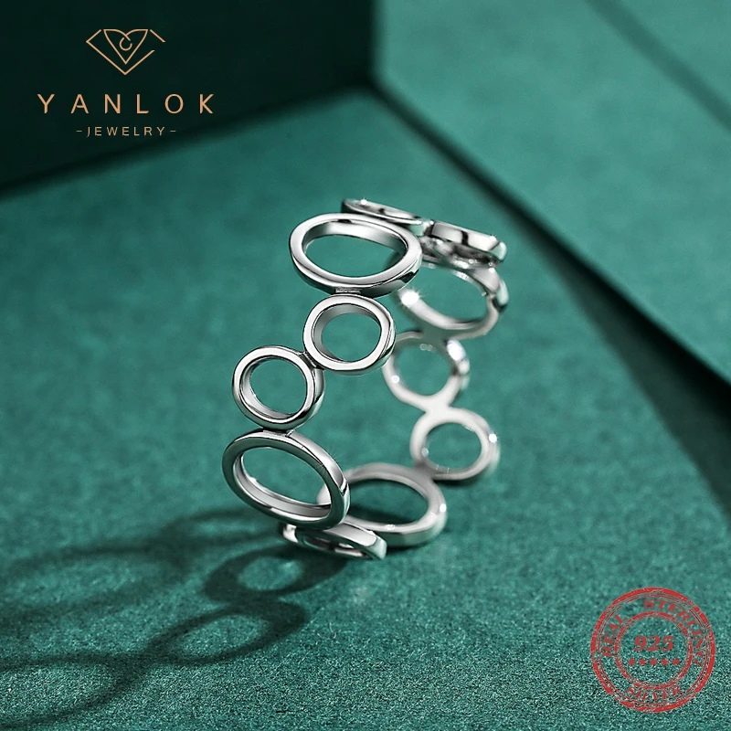 Yanlok neuer Sterling silber unregelmäßiger waben förmiger Ring für Frauen minimalisti scher geometrischer Fingerring einzigartiger Schmuck