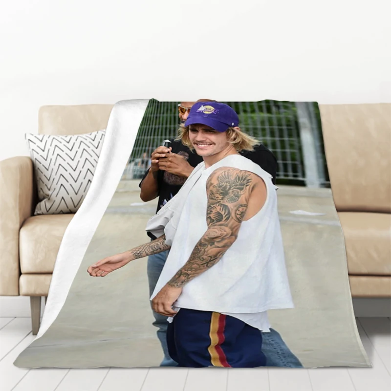 

Justin Bieber Warm Winter Blankets & Throws Microfiber Bedding Fleece Blanket Knee Sofa Fluffy Soft Nap Decorative Luxury Custom