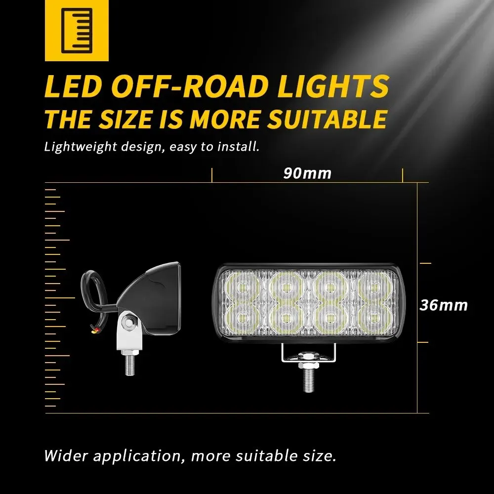 방수 LED 라이트 바, 작업 조명 투광 조명, 스포트라이트, SUV 보트 4X4 지프 JK 4Wd 트럭 자동 조명 시스템, 3.5 인치