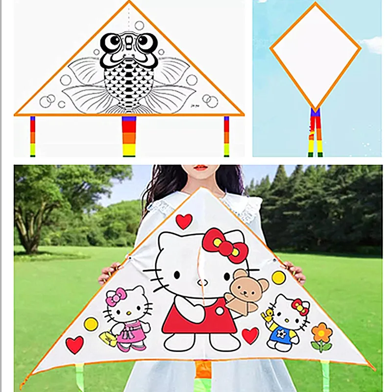 free shipping diy kite blank kite outdoor toys sports kite for kids linha de pipa inflatable toys wind kites for children fun