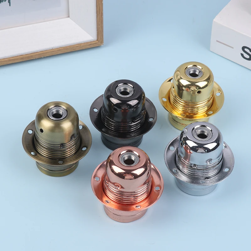 Metal Lamp Holder E27 Polished Vintage Lamp Socket DIY Light Lamp Base Retro Screw Adapter Lampholder For Lighting Fixture