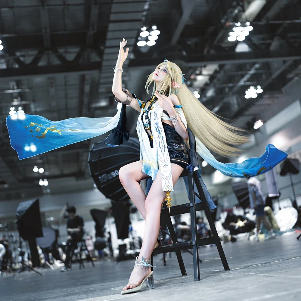 Game Wuthering Waves Cartethyia Cosplay Costume Girl Chiffon Clothing Sexy Stage Dress Up Uniform Halloween Carnival Outfit