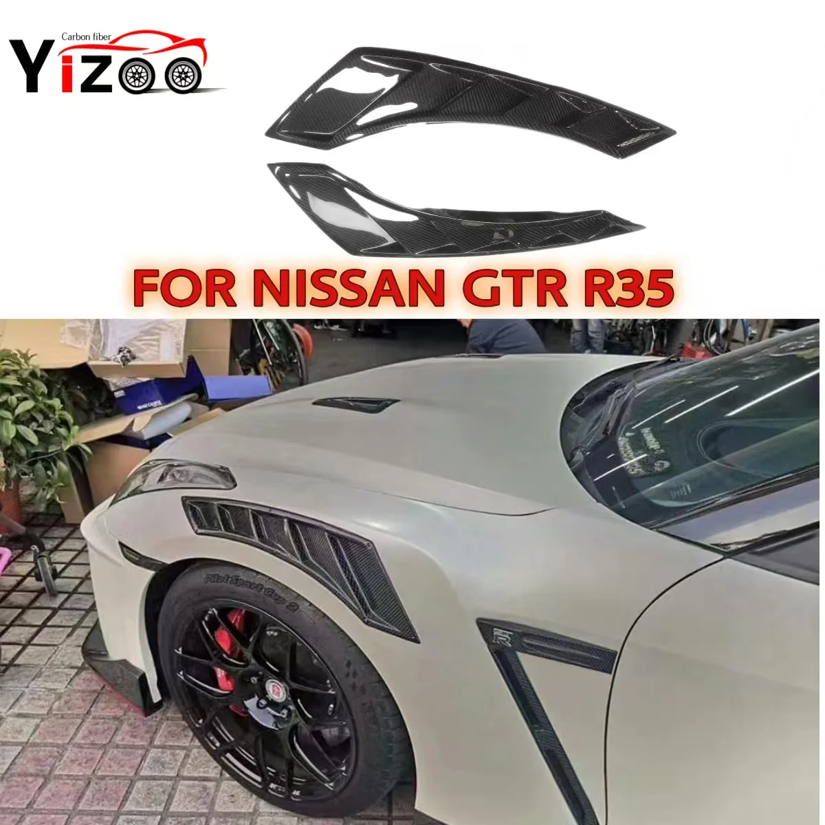 

Carbon Fiber Side Fender Vent Cover For Nissan R35 GTR Nismo Style Car Side Spoiler Splitter Accessories