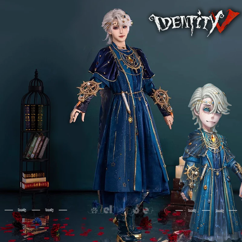 Identity V Tracing Light Emil Cosplay Costume Wig Patient Coat Cloak Vest Necklace Headwear Earrings Full Set Men Women Carnival