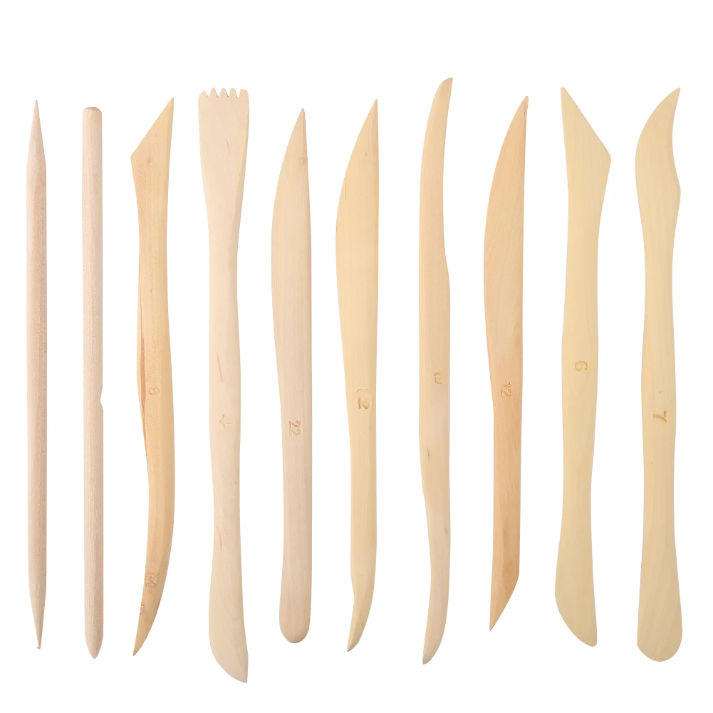 Houten klei-snijwerk model gereedschapset DIY pottenbakkerij beeldhouwgereedschap klei-vormgevings pottenbakkerij kit
