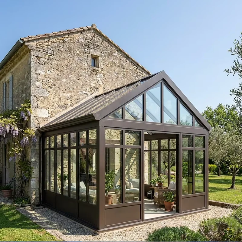 Classic Victorian Pre Built Glass Conservatory Free Standing Outdoor Glass Room Independent Sunroom For Garden Courtyard Home