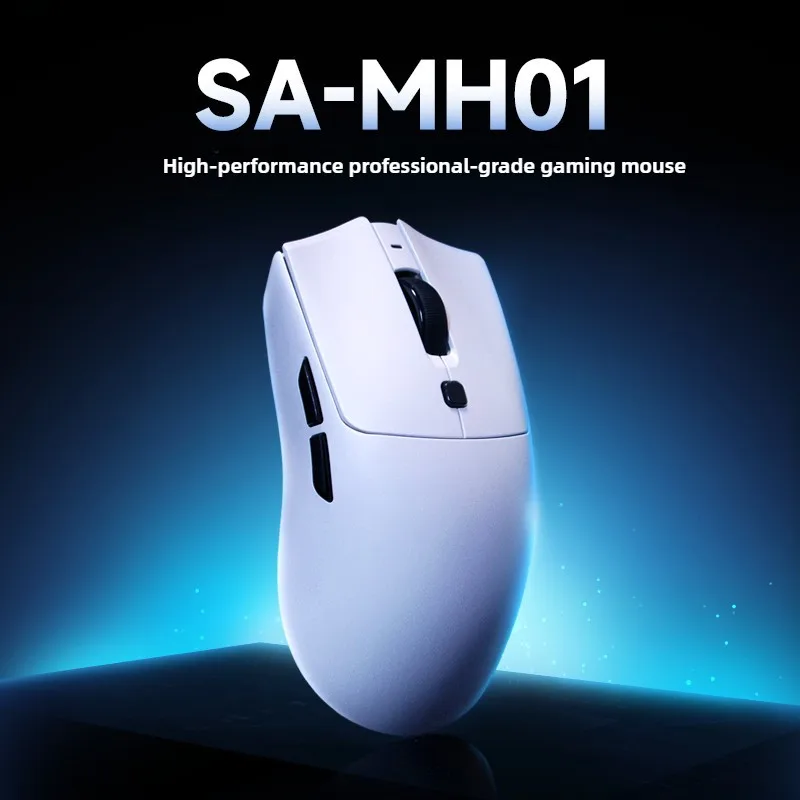 

RAWM MH01 3-режимная игровая мышь для киберспорта PAW3395 Беспроводная мышь среднего и большого размера 8K 600 мАч для геймера