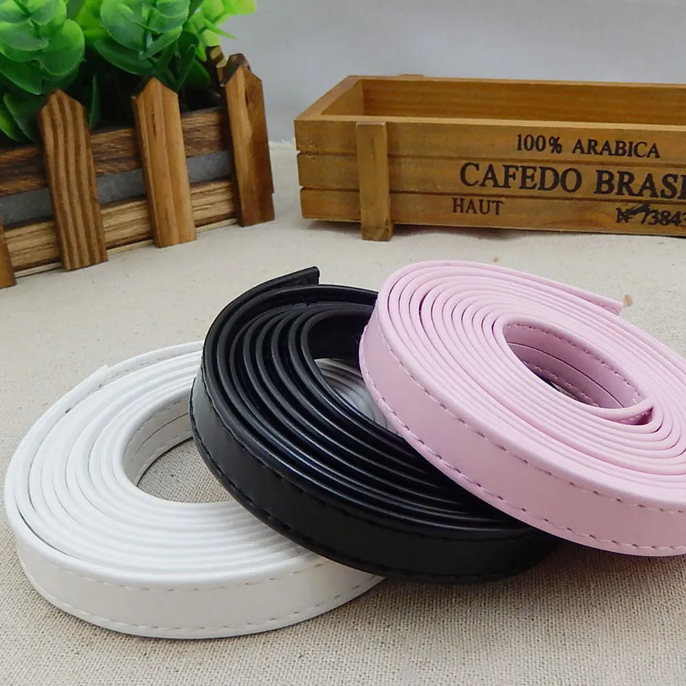 

1 Roll 3 Meters Pu Strap Roll Diy Material Double-Side Route Line Cuttable Wear-Resistant Bag Hemming Strip