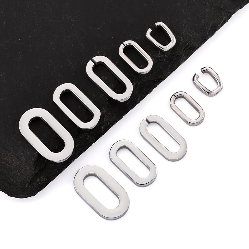

Stainless Steel Oval Open Rings Blank Conectors For Jewelry Making Supplies DIY Necklace Bracelet Earrings Accessories Materials