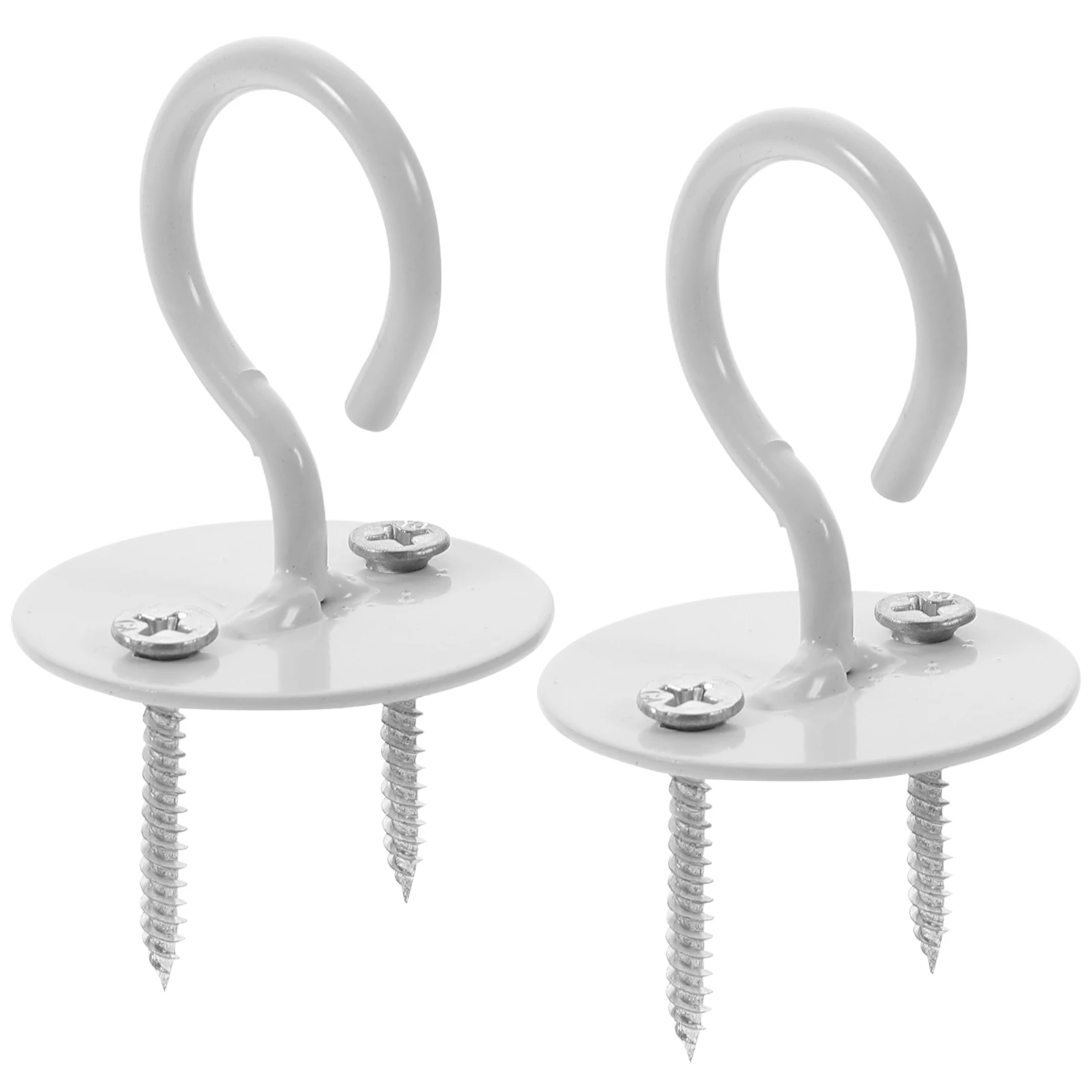 

2pcs Iron Hooks Sturdy Anti-corrosion Rust-proof Heavy Duty Two Symmetrical Screw Holes Ceiling Hanging Plants Lights