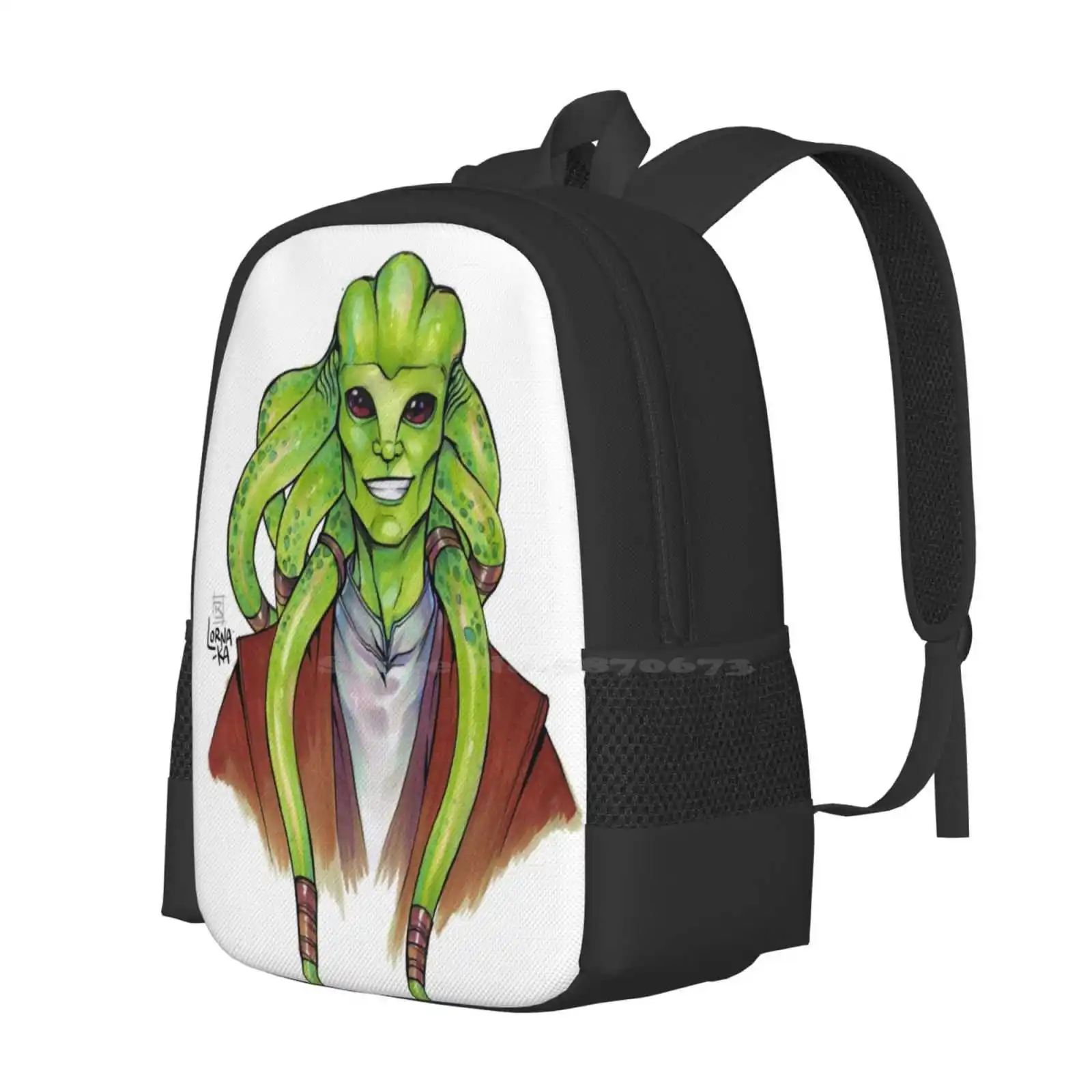 Kit Fisto Teen College Student Backpack Pattern Design Bags Kit Fisto Copics Markers