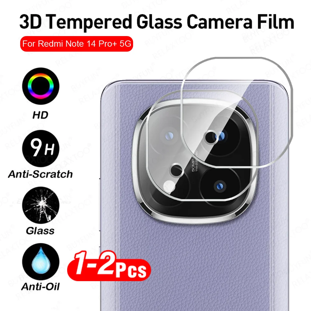 1-2Pcs 3D Curved HD Tempered Glass Camera Protector For Xiaomi Redmi Note 14 Pro+ Lens Case Cover Redmy Note14 Pro Plus 14Pro 4G