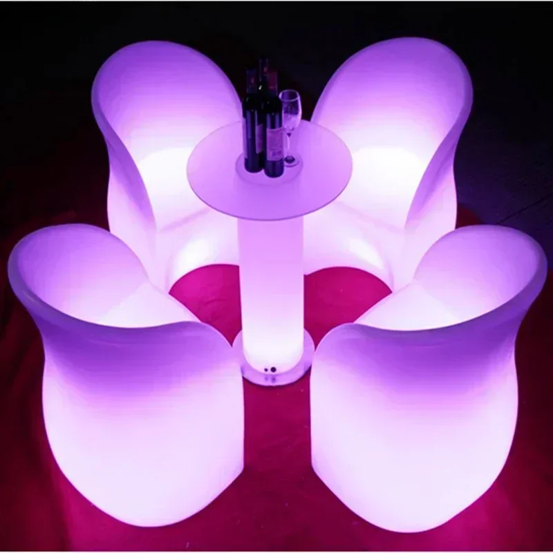 Led Luminous Furniture Hotel Bar Sofa Plum Blossom Chair Plum Blossom Tea Table Outdoor Amusement Facilities Bar Mueble