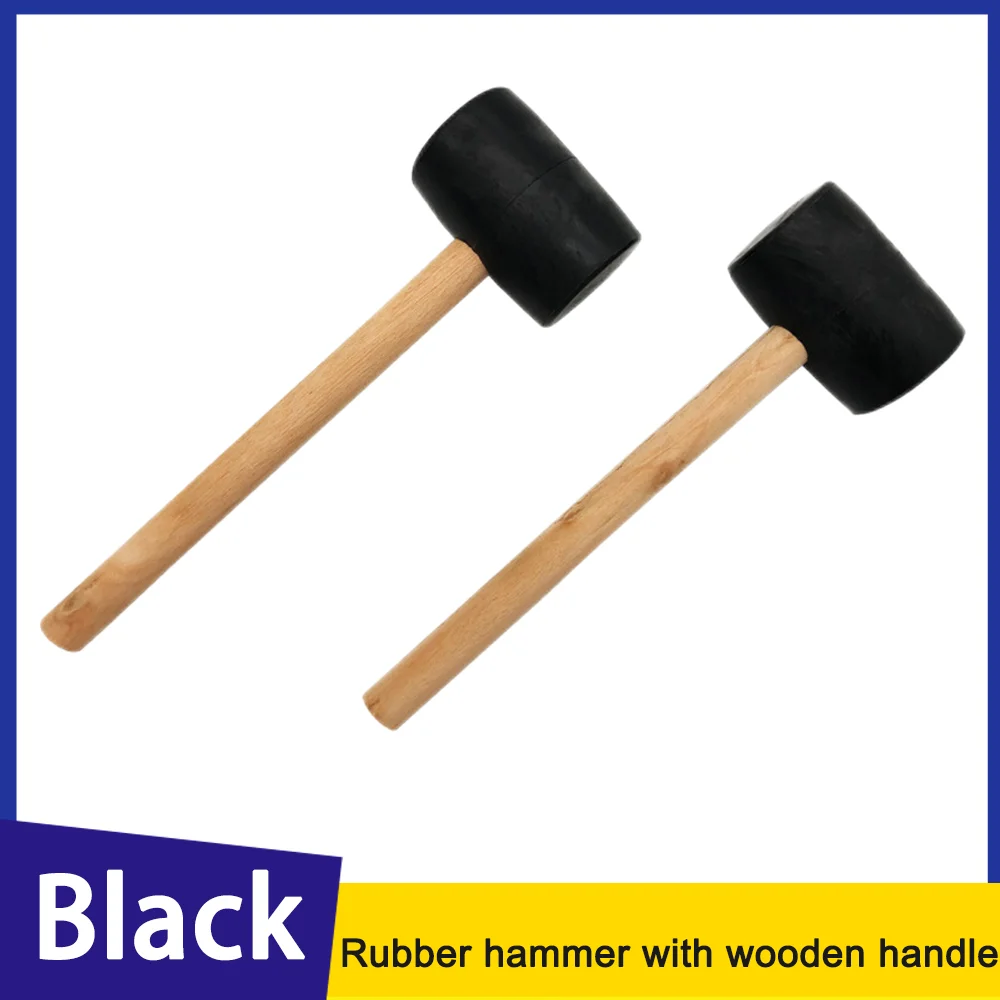 Leather Black Rubber Hammer Wooden Handle Shelf Furniture Installation Board Hammer