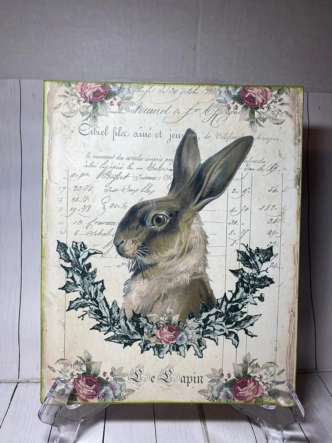 Y1,French Country Shabby Chic Spring Bunny Lavender Garden Sign Restaurant Cafe Home Wall Decor Art Tin Vintage es