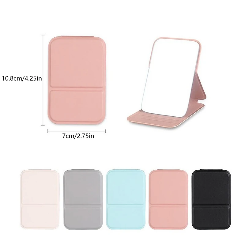 Hand-held Desktop Stand Mirror High Definition Folding Makeup Mirror Light Weight Easy To Carry Vanity Mirror Cosmetic Tools