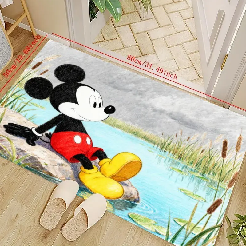 

1 шт. Дисней Микки Маус мультфильм напольный коврик, милый нескользящий коврик для детской комнаты, гостиной, спальни, моющийся вход Doo