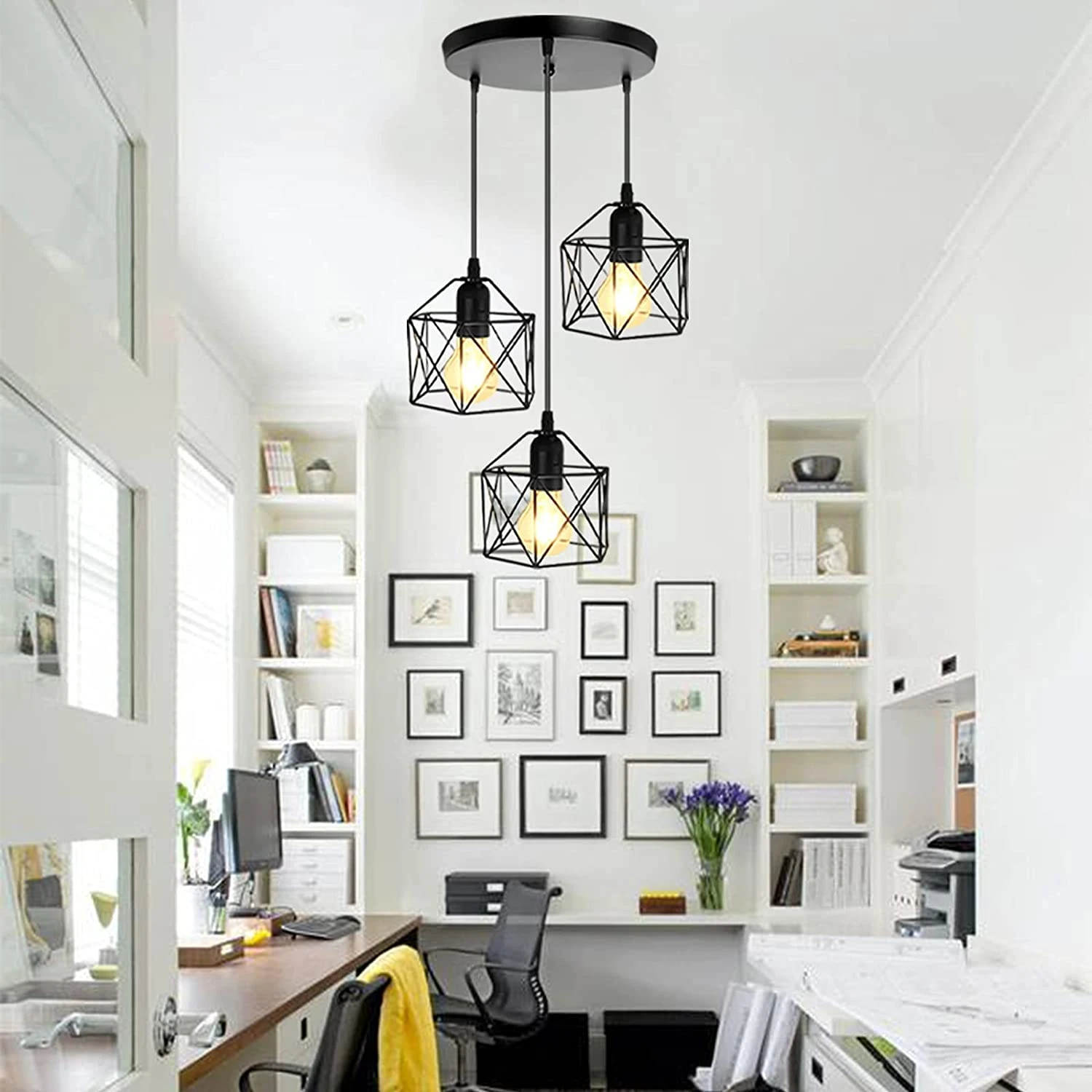 Enhance Home Decor with Stylish LED Pendant Lights - Elevate Dining Room & Kitchen Ambiance with Sleek Indoor Hanging Light. Add