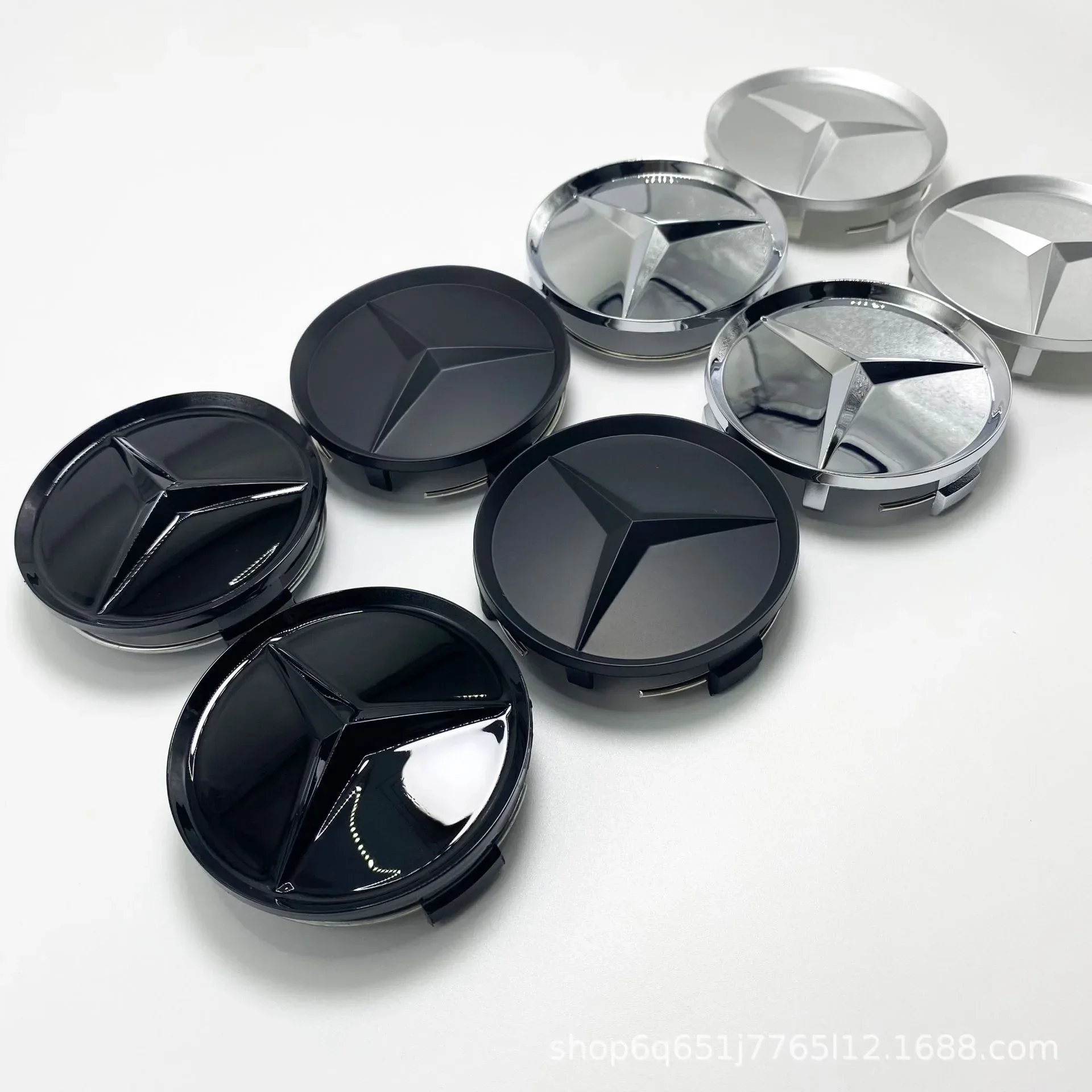 4 pcs 75MM Integrated Black or Silver Wheel Rims Center Hub Caps Star Logo For Mercedes Benz W253 X253 X205 GLE Auto Accessories