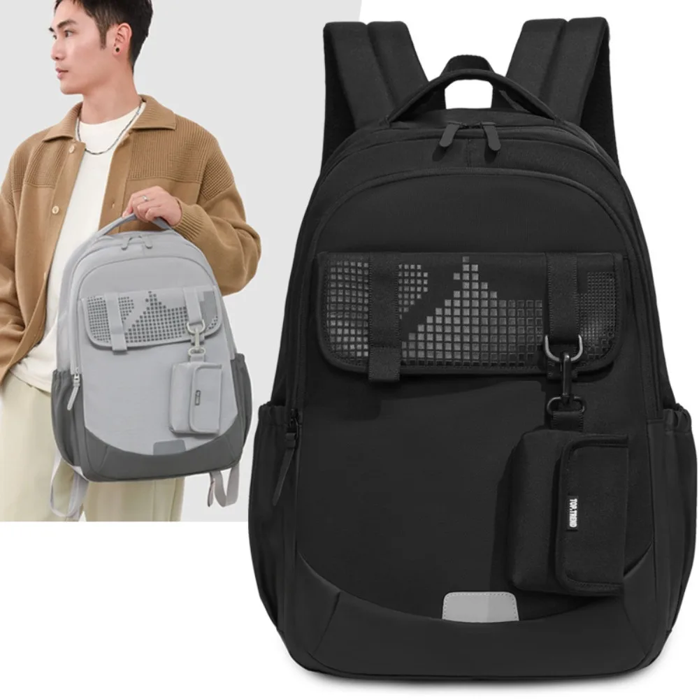 

Trend Student Backpack, Male and Female Couples, Junior High, University Schoolbag, Large Capacity, Multi-function,Simplicity