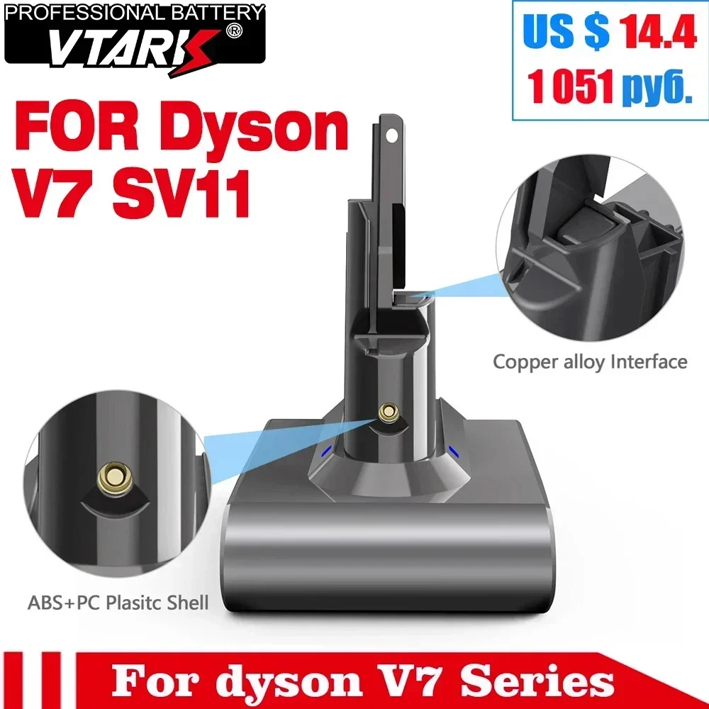 NEW 12800mAh Vacuum Cleaner Battery for dyson v7 battery SV11 Series V7 FLUFFY  Animal Rechargeable Bateria for dyson battery