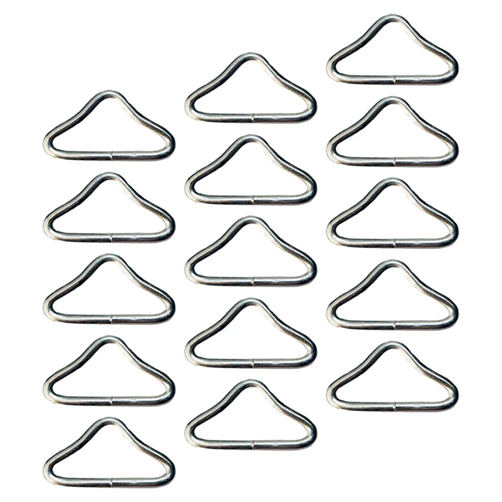 15 Pcs Mesh Iron Rings Design Easy Replacement Galvanized Steel Wire Outdoor Metal Triangle Buckles Trampoline