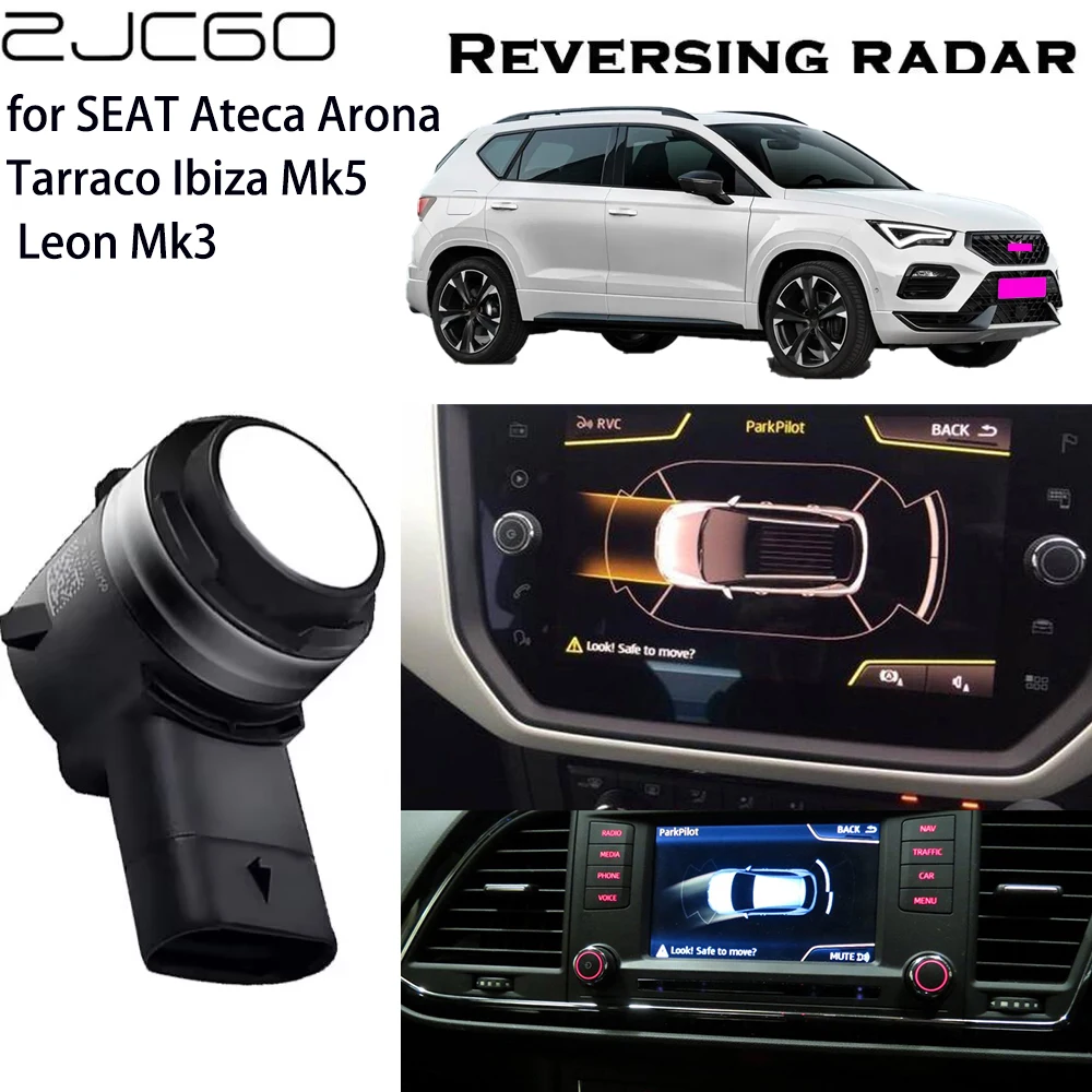 

ZJCGO Original Sensors Car Parking Sensor Assistance Backup Radar Buzzer System For SEAT Ateca Arona Tarraco Ibiza Mk5 Leon Mk3