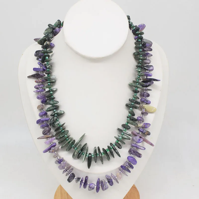 

Charoite Seraphinite branch baroque 10-20mm 38cm for DIY Making Jewelry nature loose beads