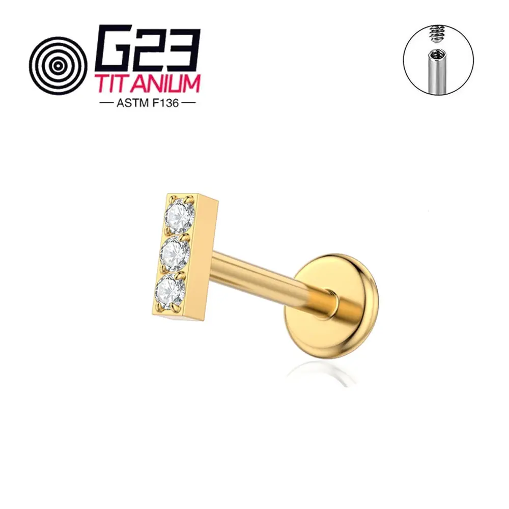 الجملة لطيف ASTM F136 التيتانيوم ثقب الزنمة الغضروف الأذن مربط 16 جرام موضوع داخلي الشفاه مسمار هيئة ثقب المجوهرات