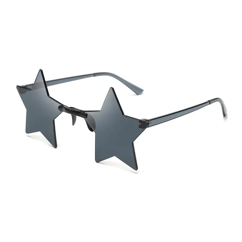 Star Shape Sun Glasses Ultra Light Funny Pentagram Candy Colors One-Piece Eyewear Decoration Party Rimless Sunglasses UV400