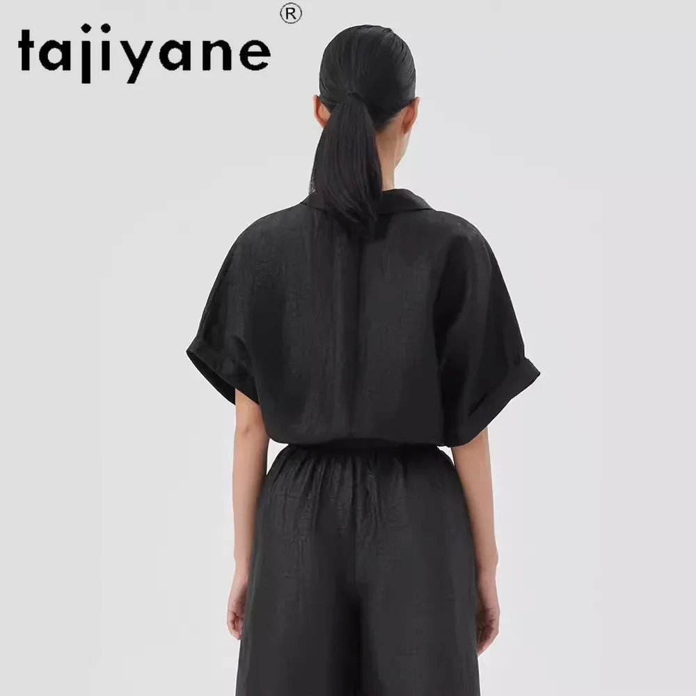 TAJIYANE 100% Real Mulberry Silk T Shirts for Woman Elegant Summer New Casual Tops Chinese Style Women Clothing Футболка 2024