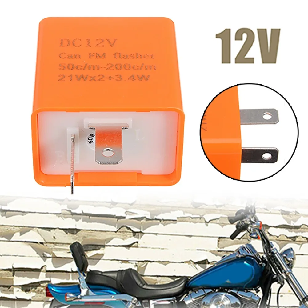 1/2 Pcs Motorcycle 2 Pin Adjustable LED Indicator Flasher Relay Adjustable Frequency Motorcycle Flasher Accessories