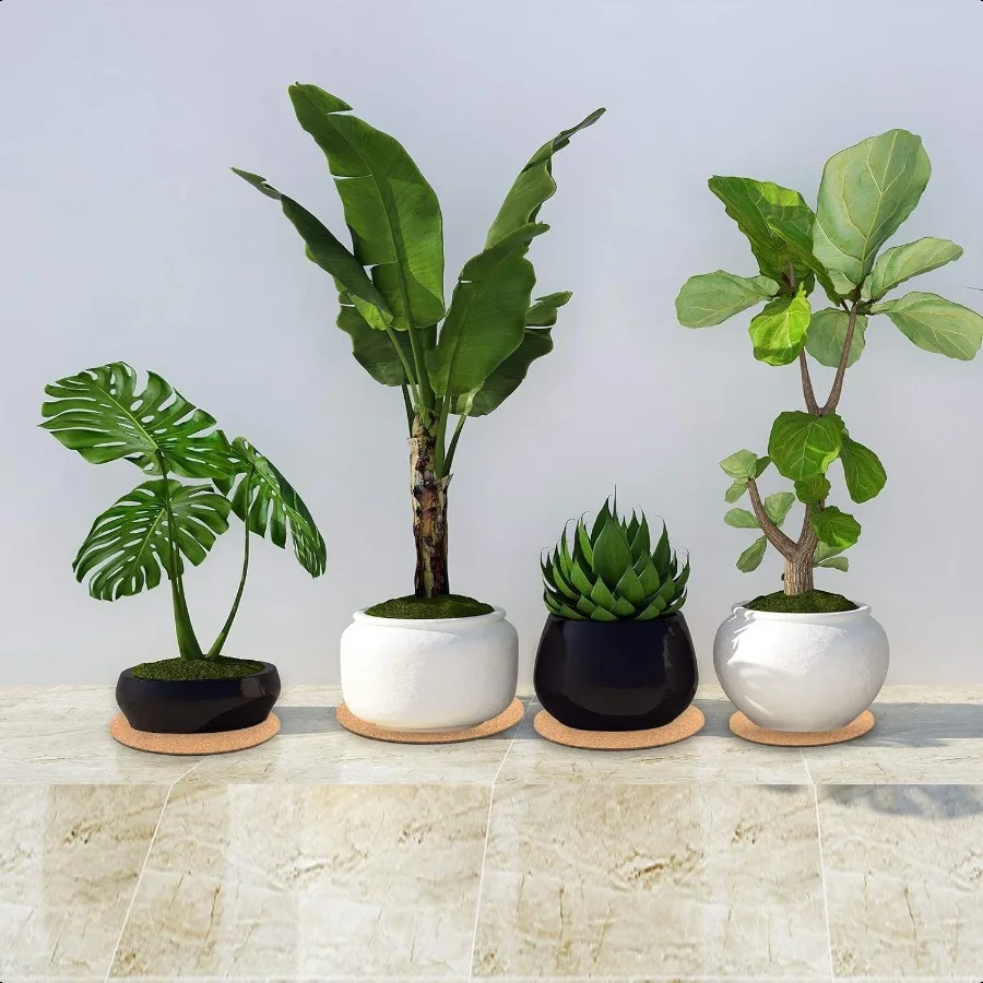 9 قطعة 3 أحجام الفلين الوقايات النباتية الفلين النباتات حصيرة 4 6 8 بوصة الفلين النباتات منصات DIY بها بنفسك الوقايات النباتية لنباتات المنزل في الداخل #2