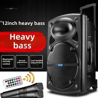 12 inch portable outdoor multifunctional Bluetooth speaker with pull rod wireless microphone mobile karaoke machine high-power