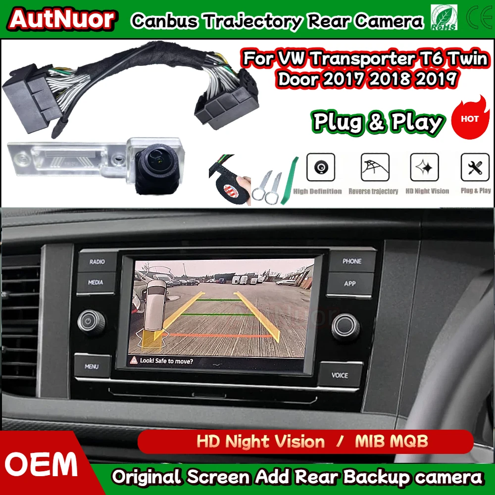 

Задняя камера заднего вида HD ночного видения для VW Transporter T6 Twin Door 2017 2018 2019 MIB2 Plug & Play без кодирования